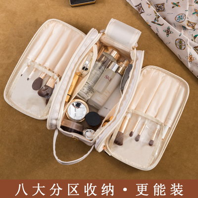 手提双拉链三仓八分区高级洗漱包