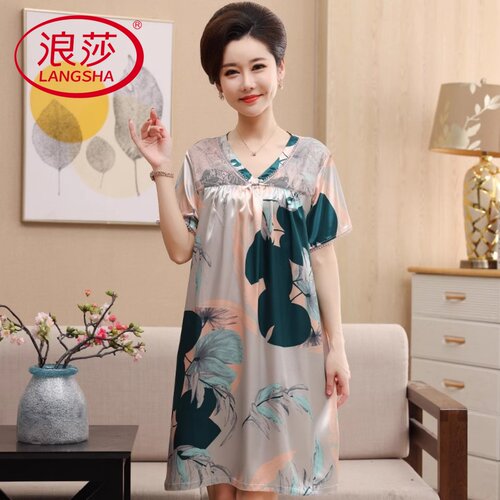 浪莎冰丝睡衣睡裙夏季凉感家居服