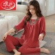 薄款 浪莎莫代尔睡衣女春秋款 高级感中年人妈妈夏季 两件套家居服秋