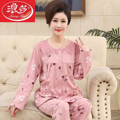 中老年中年妈妈睡衣纯棉家居服