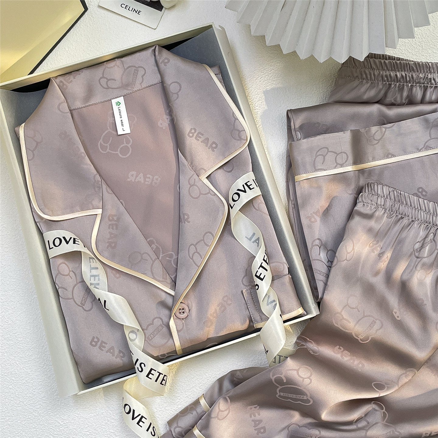 浪莎高级感冰丝睡衣男士2026新款夏季短袖短裤长裤三件套轻奢礼盒