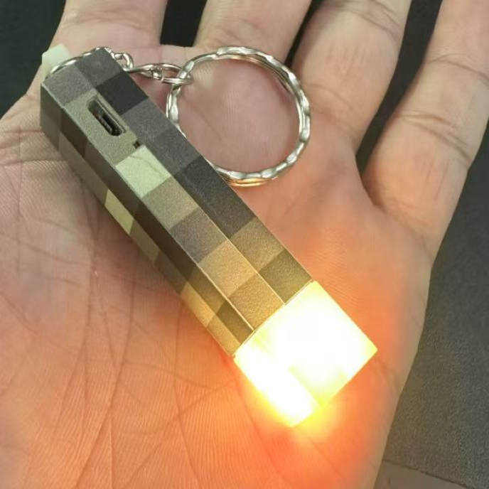 我的世界迷你小火把灯钥匙扣