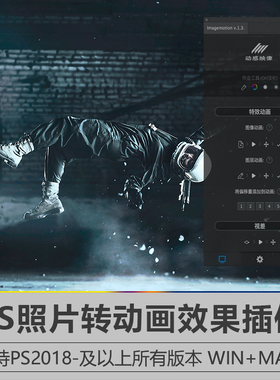 PS2025照片转动画制作特效插件动感映像ImageMotion支持WIN MAC