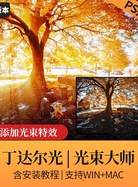 PS光束大师滤镜插件光效一键丁达尔效应人像风景照光线后期winmac