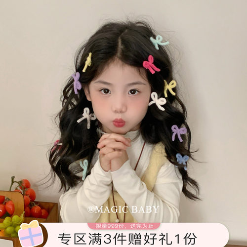 彩色蝴蝶结头饰女童夹子儿童发夹宝宝发圈发饰小女孩头绳发卡发绳