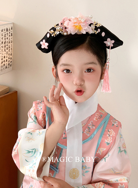 古风流苏花朵格格发箍旗头头饰宫廷贵妃皇后娘娘发卡儿童汉服发饰