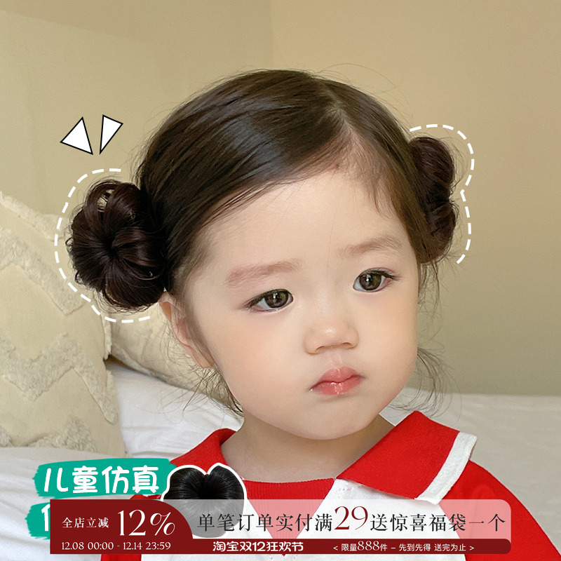 可爱仿花苞发夹婴儿假发头饰