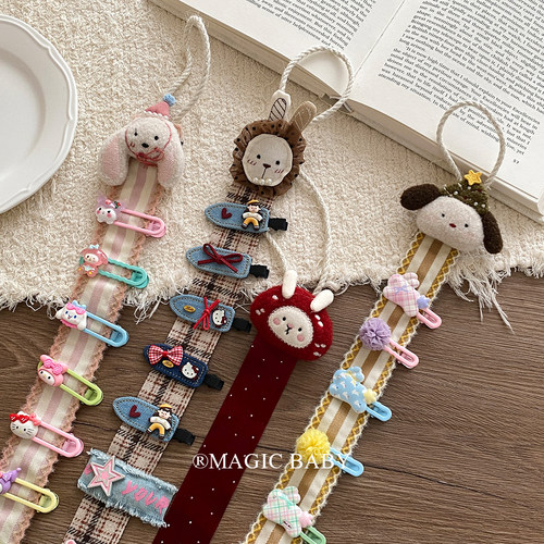 宝宝发饰发夹夹子收纳带壁挂式收纳绳头饰儿童发卡整理神器挂件女