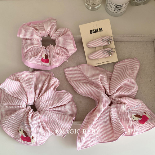 森系清新方巾发圈头绳儿童发夹