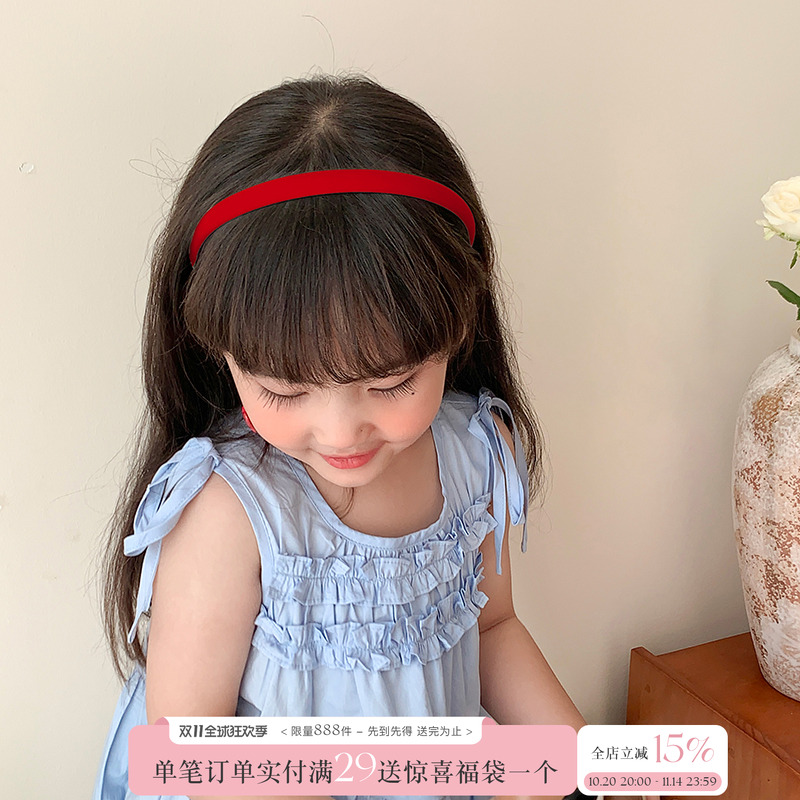 元气女孩彩色纯色细款发箍