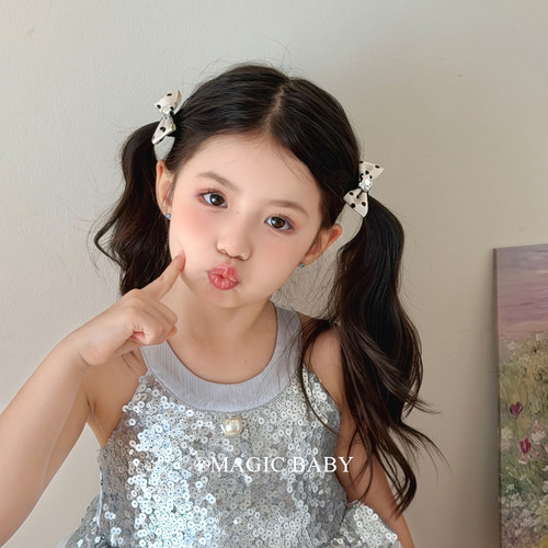 韩系精致波点蝴蝶结发圈女童发绳好看的头饰小女孩儿童头绳发饰