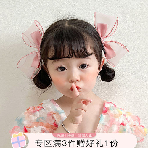 网纱蝴蝶结侧边儿童韩版公主