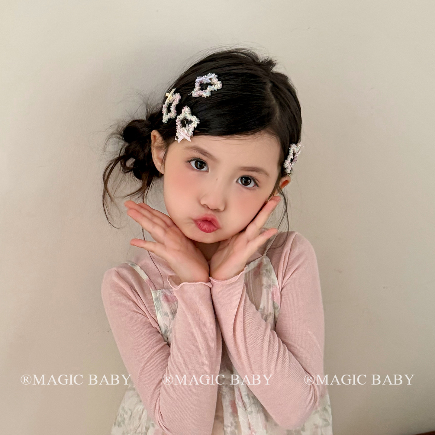 彩色甜美串珠星星发夹儿童bb夹小号夹子小女孩刘海侧边夹发卡头饰