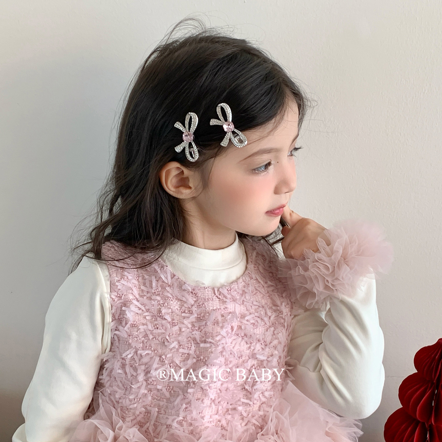 超闪爱心水钻蝴蝶结发夹儿童精致高级感侧边夹宝宝刘海夹碎发夹子,童装/婴儿装/亲子装,发饰,淘宝优惠券,粉丝福利购,淘宝优惠卷