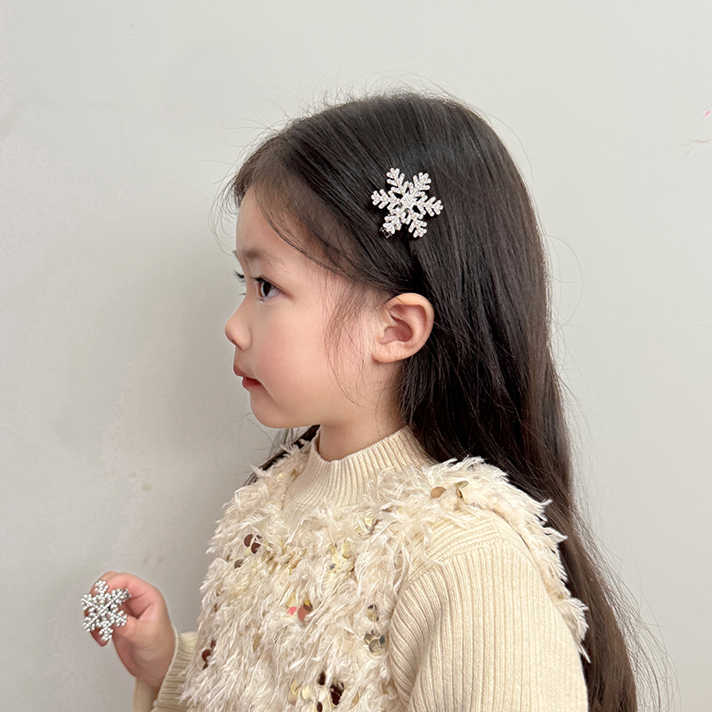 爱莎公主儿童雪花高级感刘海夹