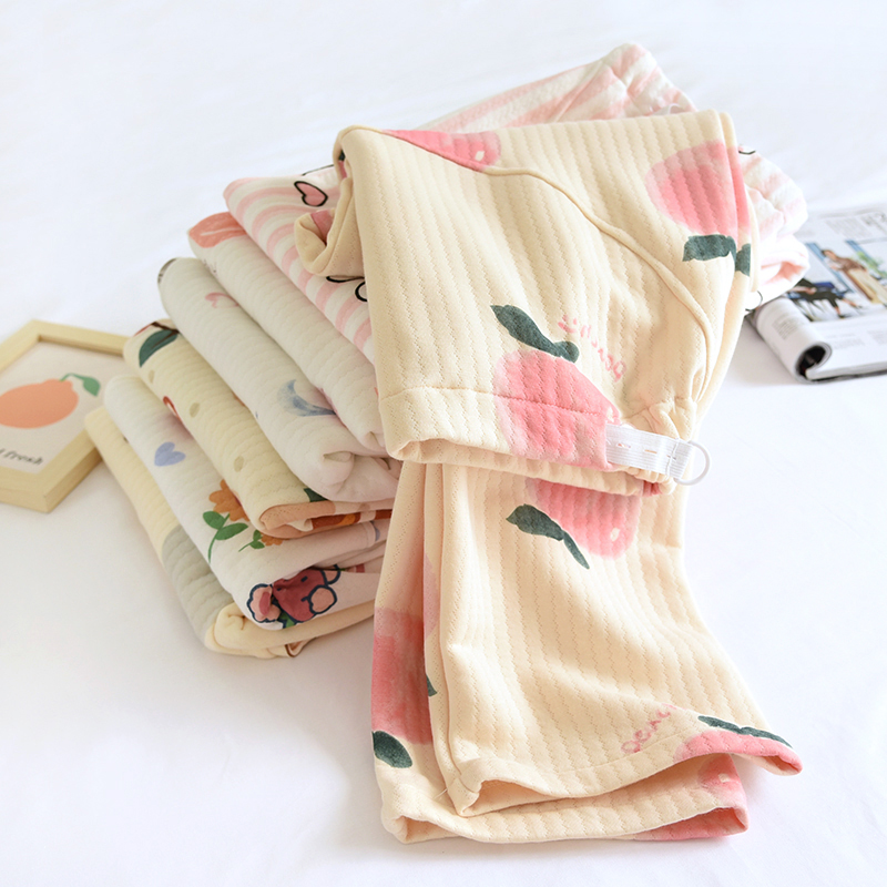 冬季空气棉孕妇睡裤纯棉长款托腹