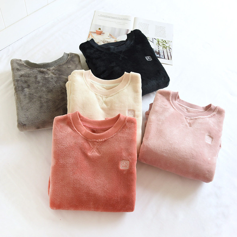 秋冬情侣法兰绒睡衣简约套头保暖珊瑚绒家居服套装男女可外穿宽松,女士内衣/男士内衣/家居服,睡衣/家居服套装,淘宝优惠券,粉丝福利购,淘宝优惠卷