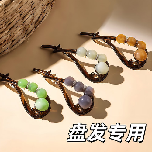 简约随手盘发一字带齿高级扭扭夹