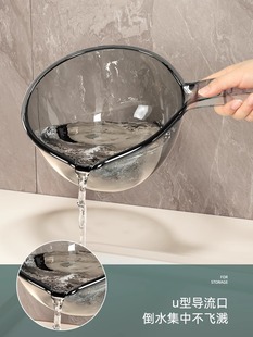 厨房摔不破水勺加深加厚长柄塑料大号创意透明家用舀水瓢洗头勺子