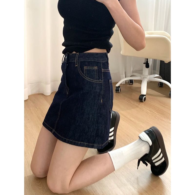 短裙a字半裙女夏季大码胖mm复古半身裙高腰遮肚子显瘦小个子裙裤图片