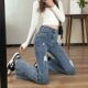 微喇叭毛边牛仔裤 百搭拖地喇叭长裤 女春夏新款 显瘦时尚 潮 修身 韩版