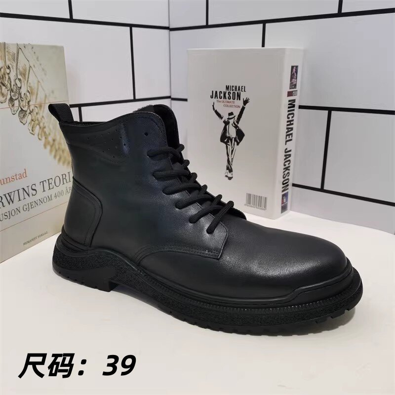 外贸真皮断码男鞋头层牛皮马丁靴