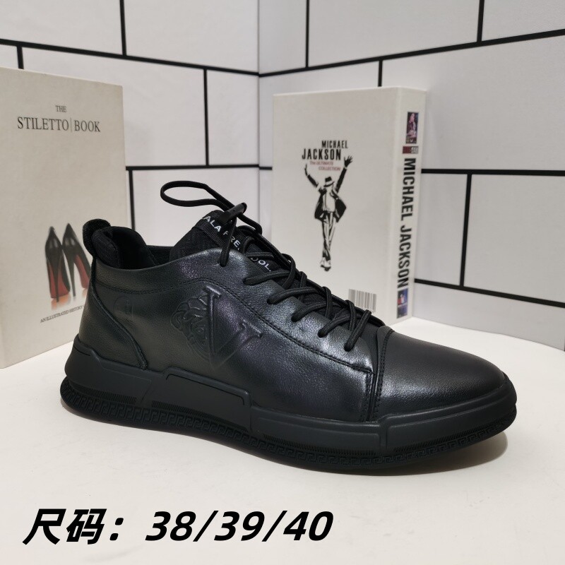 外贸真皮断码男鞋牛皮高帮休闲鞋