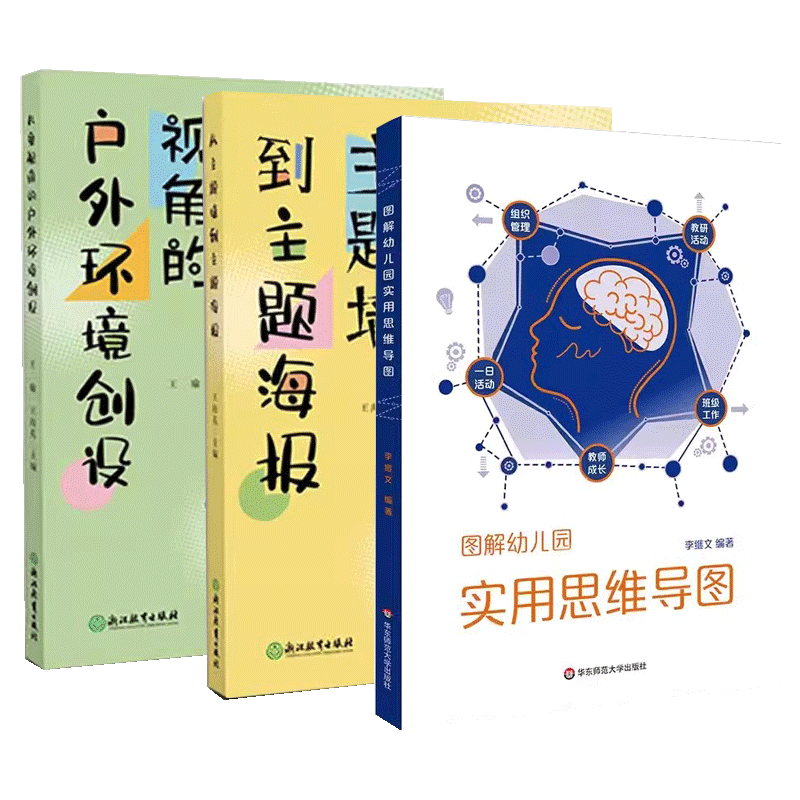 3册 图解幼儿园实用思维导图+儿童视角的实践研究丛书全2册理论与实践指导用书户外环境创设从主题墙到主题海报 幼儿教师用书
