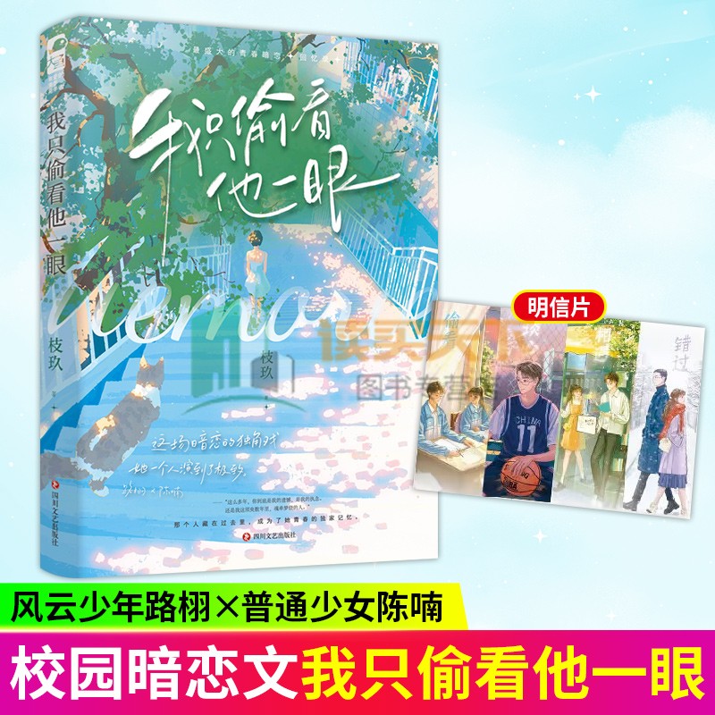 附赠赠品 我只偷看他一眼 枝玖 青春校园暗恋文be言情小说 蝉联第一的风云少年X 默默暗恋的普通少女 书籍