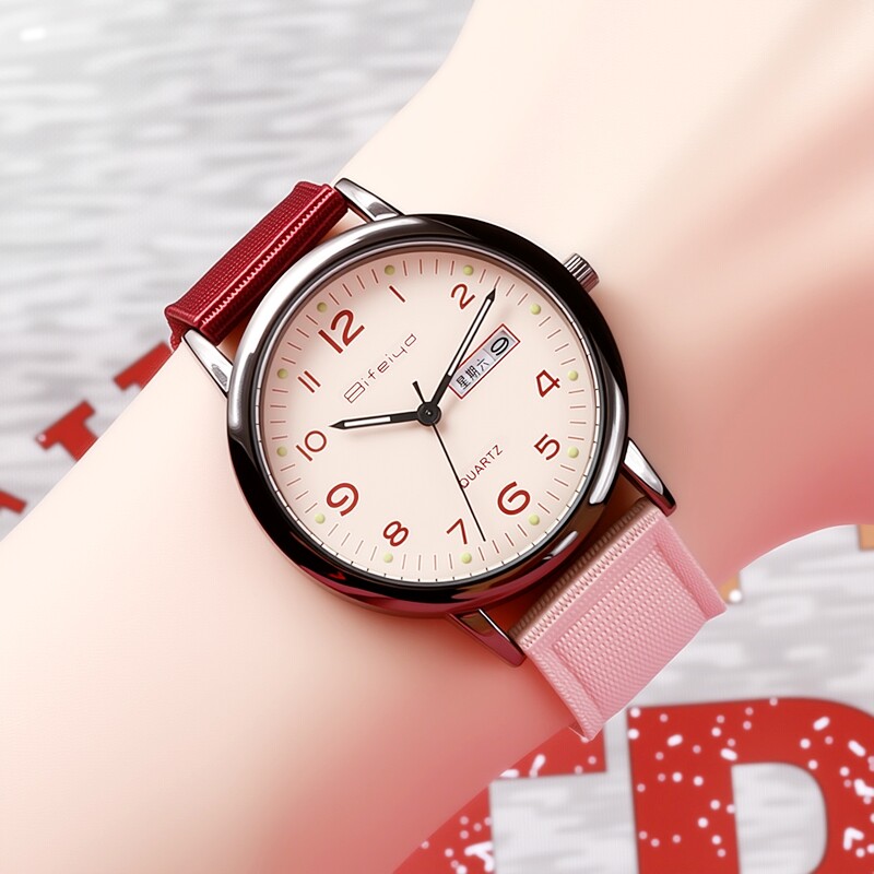 考试专用手表男女学生初高中韩版夜光防水个性撞色男生女生腕表