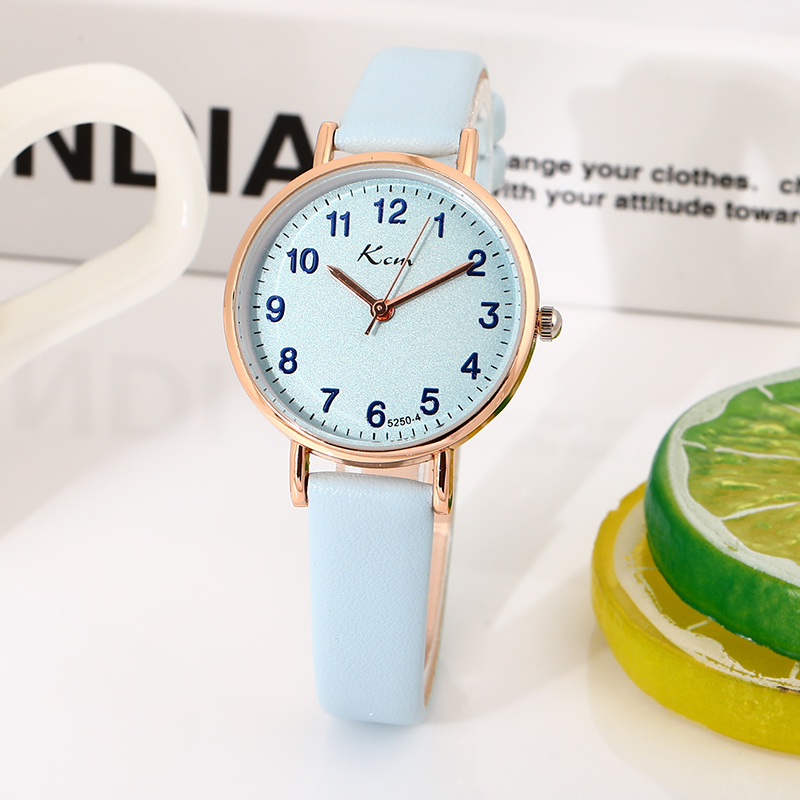 儿童手表女款学生初高中韩版简约气质小表盘糖果色指针式电子表