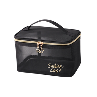 网纱化妆包高颜值2024新款收纳袋便携旅行超大容量高级感洗漱包女