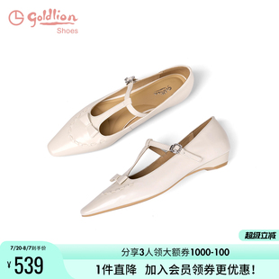 复古玛丽珍鞋 新款 金利来法式 2025春季 女鞋 T字带百搭低跟浅口单鞋