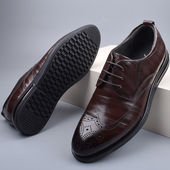 工作鞋 库存断码 牛皮英伦风布洛克雕花正装 鞋 男士 真皮商务休闲皮鞋