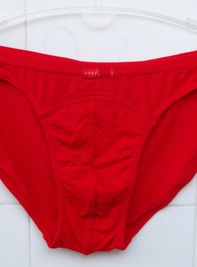 男士本命年大红色低腰三角内裤纯棉莱卡透气裤衩underlook安德露