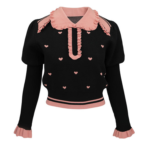 JUNGLEME复古娃娃领毛衣