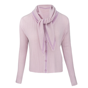 JUNGLE ME新款粉紫开衫毛衫坑条通勤款针织衫披肩黑色上衣气质女