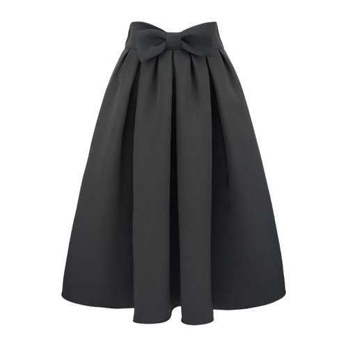 JUNGLE ME优雅赫本风蝴蝶结半身裙气质高腰显瘦中长半身裙蓬蓬裙