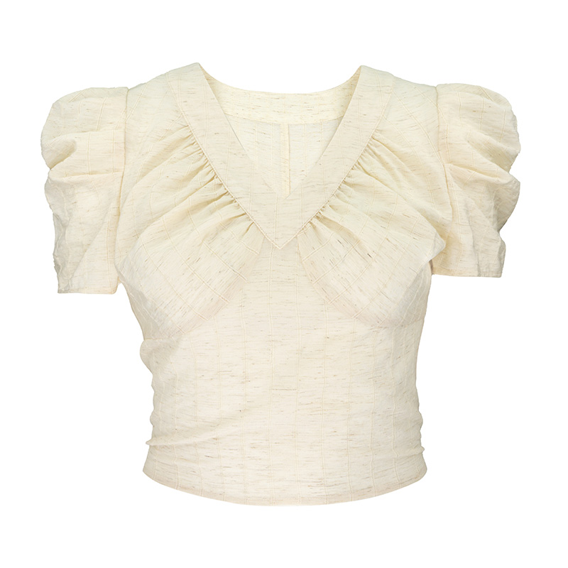 JUNGLEME法式收腰衬衫短袖