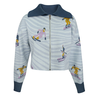 JUNGLEMEPOLO领波浪提花毛衣