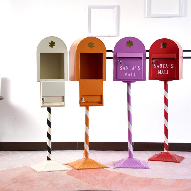 欧式复古铁艺信报箱邮箱意见箱装饰落地摆件工业风拍照摄影道具