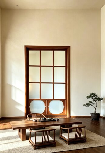 实木屏风隔断客厅入户玄关遮挡茶室隔断门移动门装饰门禅意中式风