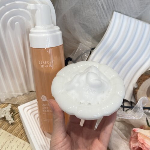 9.9包邮2瓶山茶花氨基酸洁面慕斯洗面奶200ml温和按压泡沫无盒