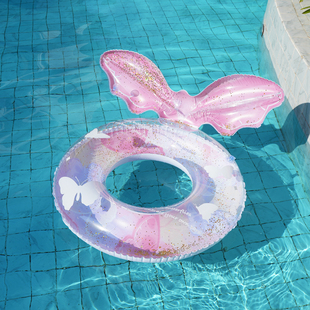 蝴蝶游泳圈成人加厚网红救生圈儿童浮圈女童腋下圈海滩泳池拍照