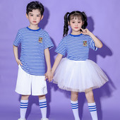 六一小海军演出服小学生运动会啦啦操纱裙海魂衫 夏令营团体海军风