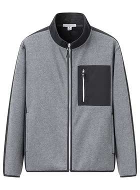 男装 2023秋季新款 摇粒绒立领拉链茄克长袖拼色夹克外套 465866