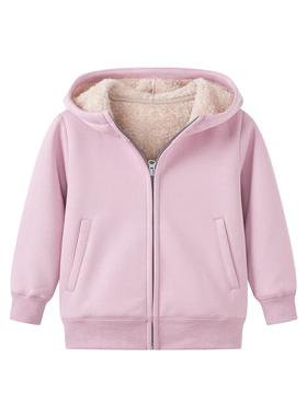 童装/男童/女童 冬季新款加绒加厚仿羊羔绒长袖连帽短外套 462198