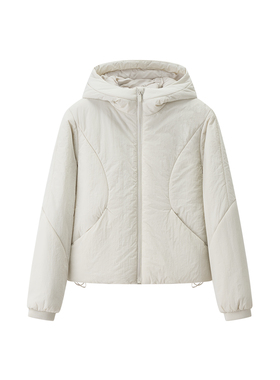 女装 2025冬季新款保暖防风棉衣夹层长袖连帽短款棉服外套 509301