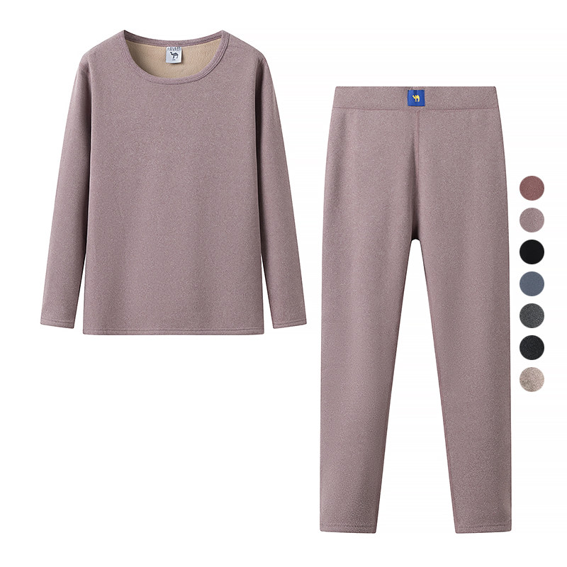 情侣装 冬季新款 三秒速热加厚保暖驼绒舒适秋衣秋裤两件套 31229