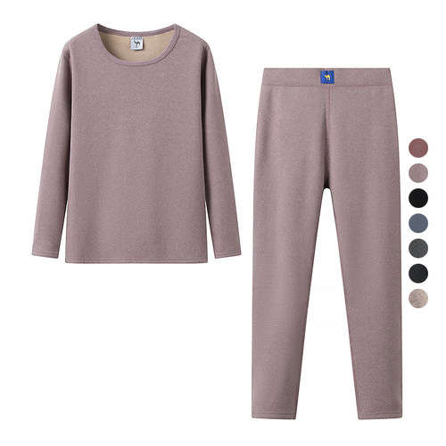 情侣装 冬季新款 三秒速热加厚保暖驼绒舒适秋衣秋裤两件套 31229